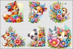 Cute Peeking Animal Clipart Bundle - CraftNest - Digital Crafting and Art