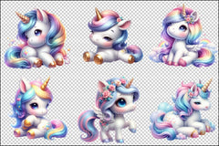 Cute Baby Magic Unicorn Clipart Bundle - CraftNest - Digital Crafting and Art
