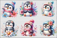 Cute Baby Penguins Clipart Bundle - CraftNest - Digital Crafting and Art