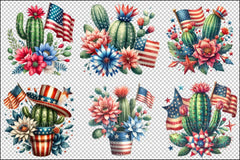 Fourth of July Cactus Clipart Bundle - CraftNest - Digital Crafting and Art