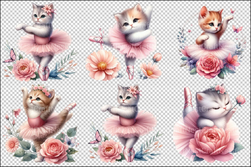 Ballet Kitten Clipart Bundle - CraftNest - Digital Crafting and Art