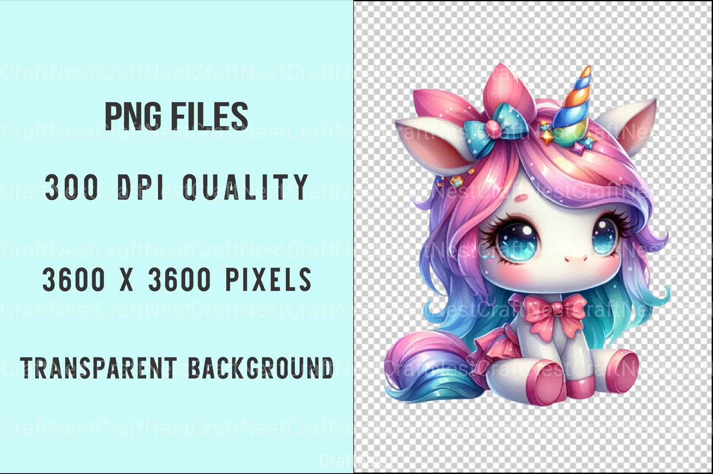 Little Unicorn Girls Clipart Bundle 77 - CraftNest - Digital Crafting and Art