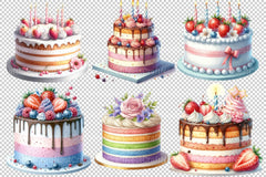 Birthday Cake Clipart Bundle 2 - CraftNest - Digital Crafting and Art