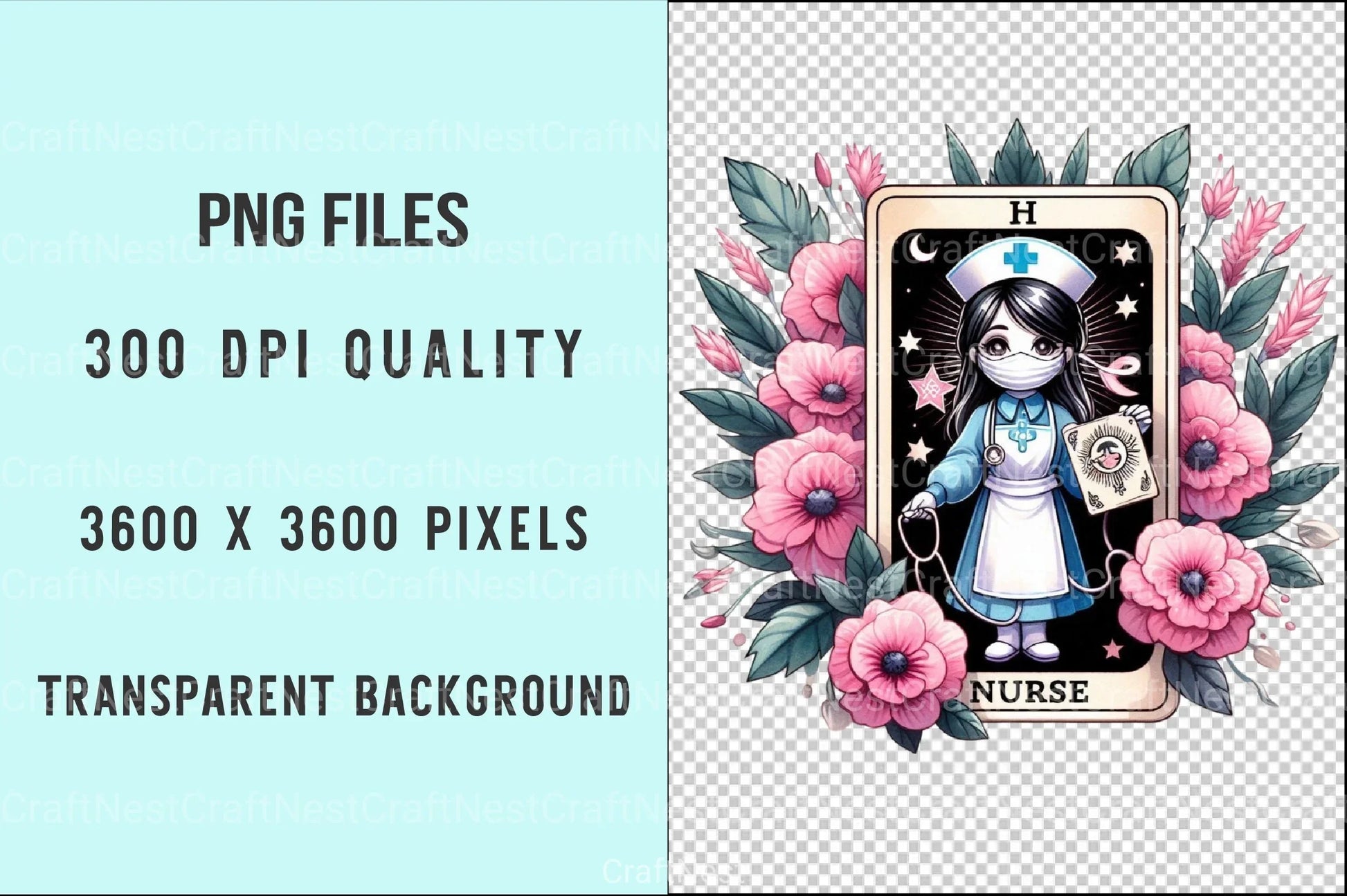 Funny Nurse Tarot Card Clipart Bundle for 12-Hour Shifts - CraftNest - Digital Crafting and Art