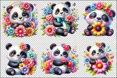 Adorable Panda Clipart Bundle - CraftNest - Digital Crafting and Art