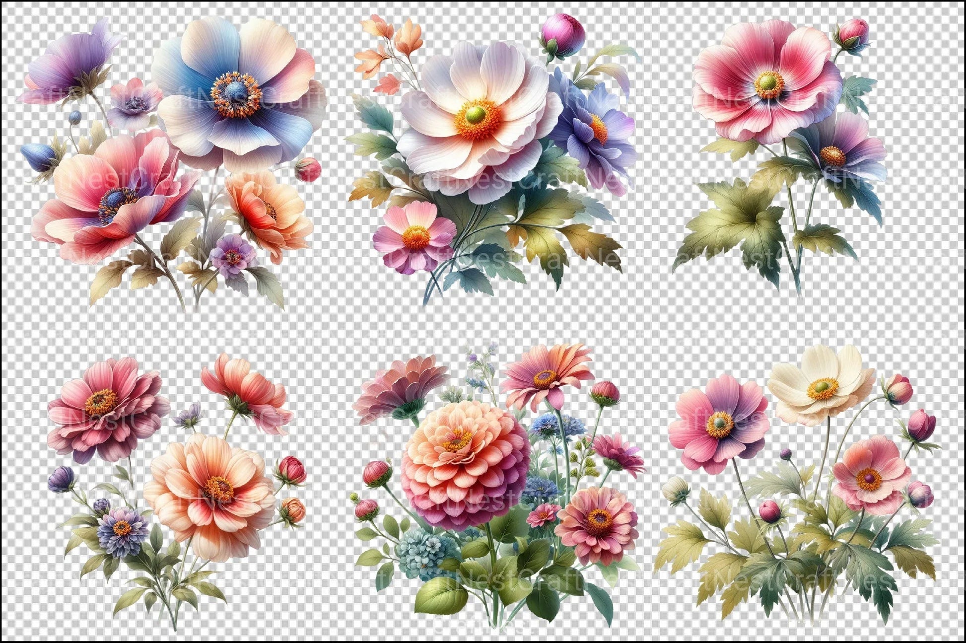 Garden Flowers Clipart Bundle 8 - CraftNest - Digital Crafting and Art