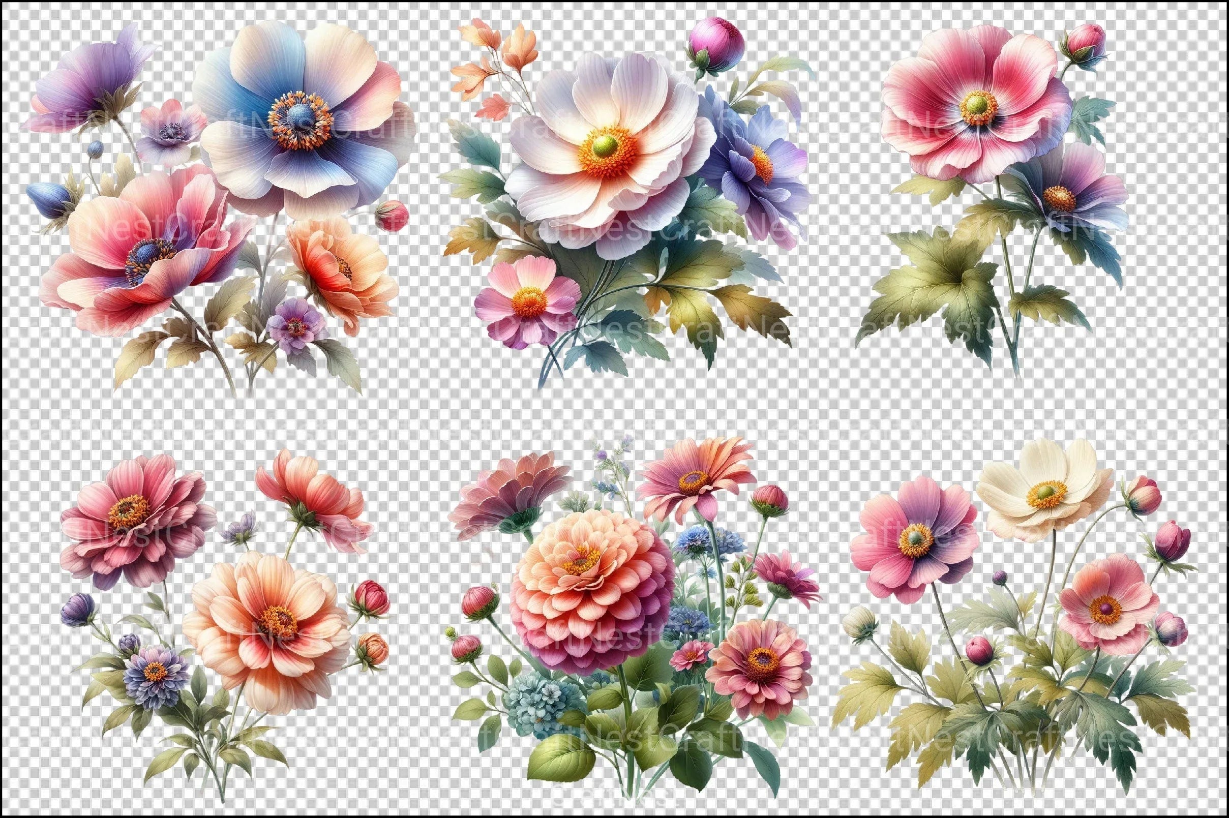 Garden Flowers Clipart Bundle 8 - CraftNest - Digital Crafting and Art
