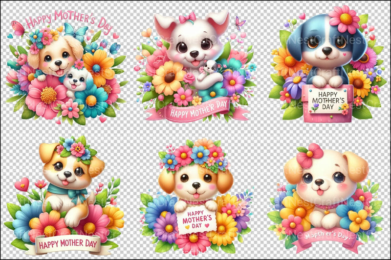Happy Mother's Day Dog Clipart Bundle - CraftNest - Digital Crafting and Art