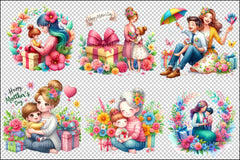 Mother and Baby Mother's Day Clipart Bundle - CraftNest - Digital Crafting and Art