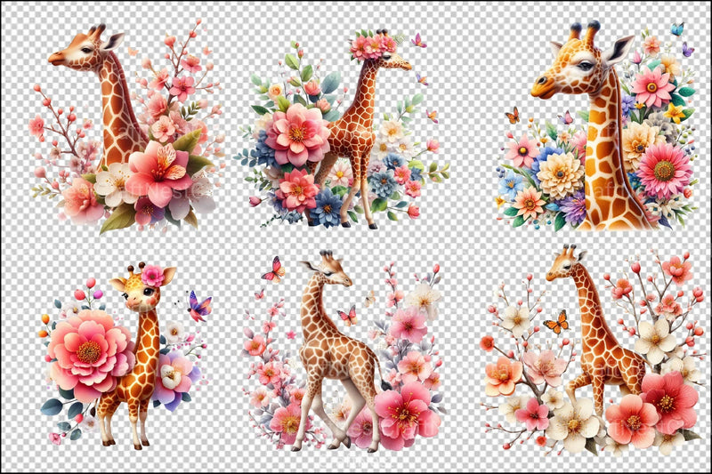Cute Giraffe Clipart Bundle 11 - CraftNest - Digital Crafting and Art