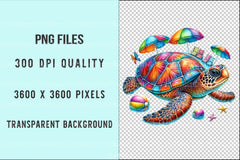 Sea Turtle Pool Party Clipart Bundle - CraftNest - Digital Crafting and Art