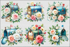 Mailbox with White Roses Clipart Bundle - CraftNest - Digital Crafting and Art