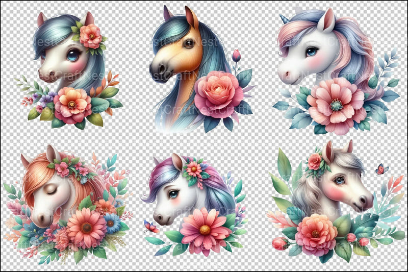 Horses Clipart Bundle for Creative Projects - CraftNest - Digital Crafting and Art