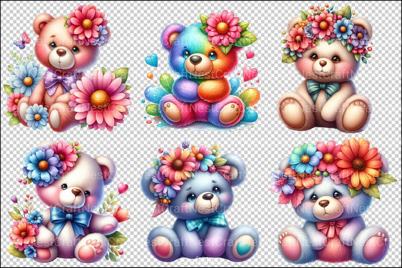 Cute Teddy Bear Clipart Bundle 24 - CraftNest - Digital Crafting and Art