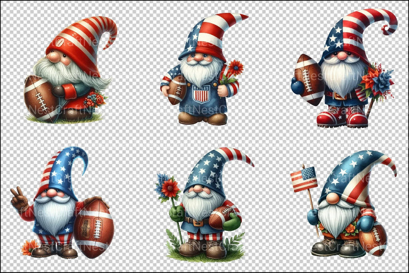 American Football Gnome Clipart Bundle - CraftNest - Digital Crafting and Art