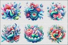 Mermaid Underwater Sea Clipart Bundle - CraftNest - Digital Crafting and Art