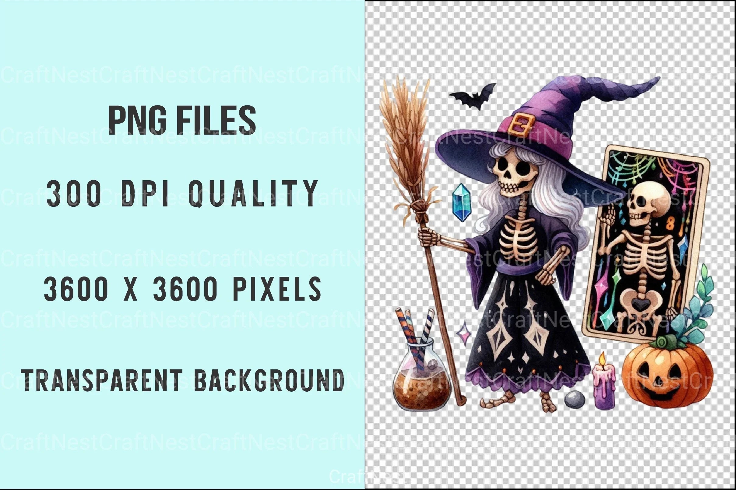 Salty Witch Tarot Halloween Clipart Bundle - CraftNest - Digital Crafting and Art