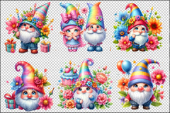 Cute Birthday Gnome Clipart Bundle - CraftNest - Digital Crafting and Art