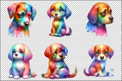 Sad Colorful Dogs Clipart Bundle - CraftNest - Digital Crafting and Art