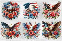 4th of July Patriotic Eagle Clipart Bundle - CraftNest - Digital Crafting and Art