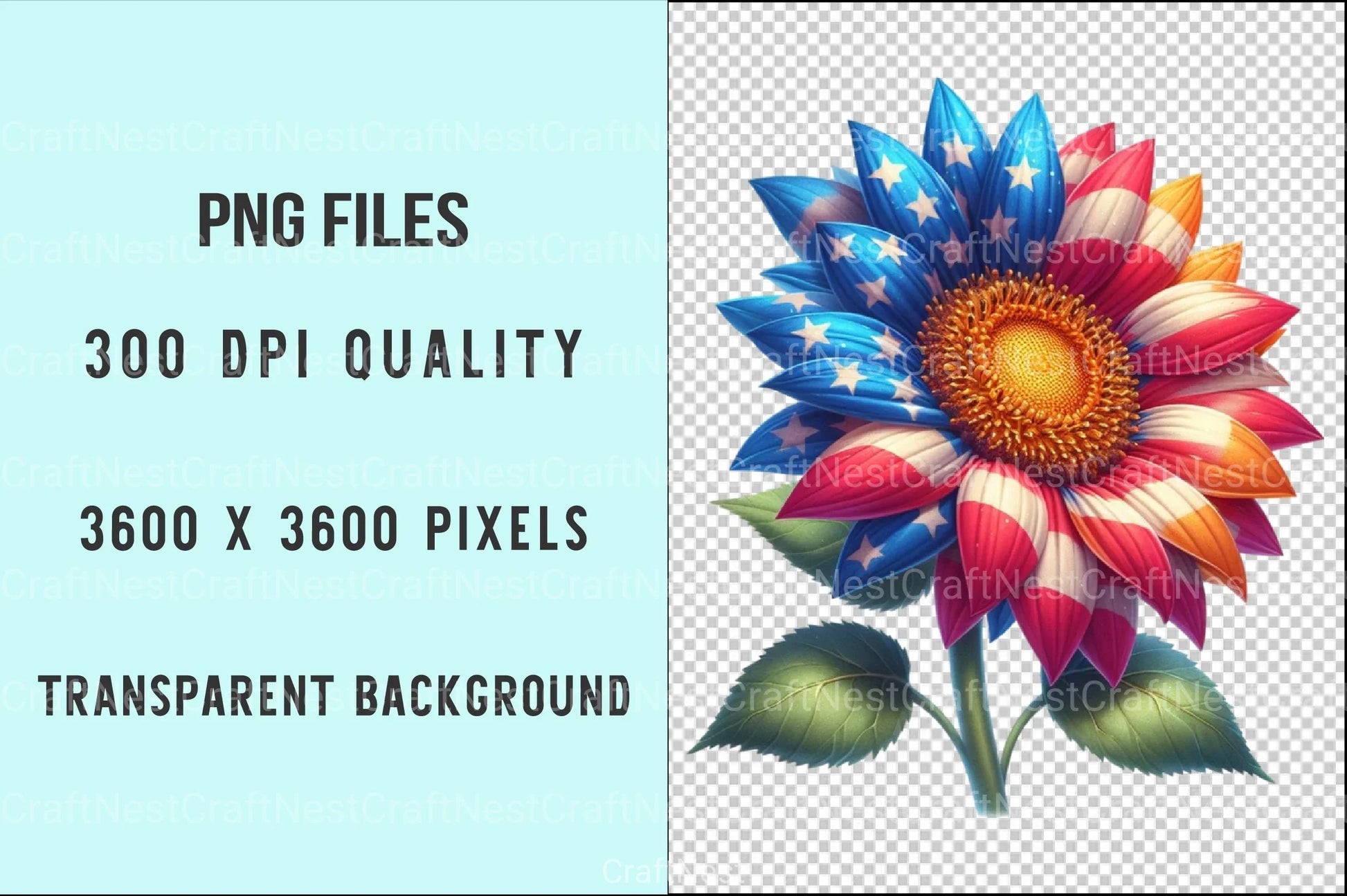Sunflower 4th of July Clipart Bundle 3 - CraftNest - Digital Crafting and Art