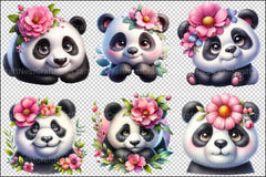 Pandas Clipart Bundle 99 - CraftNest - Digital Crafting and Art