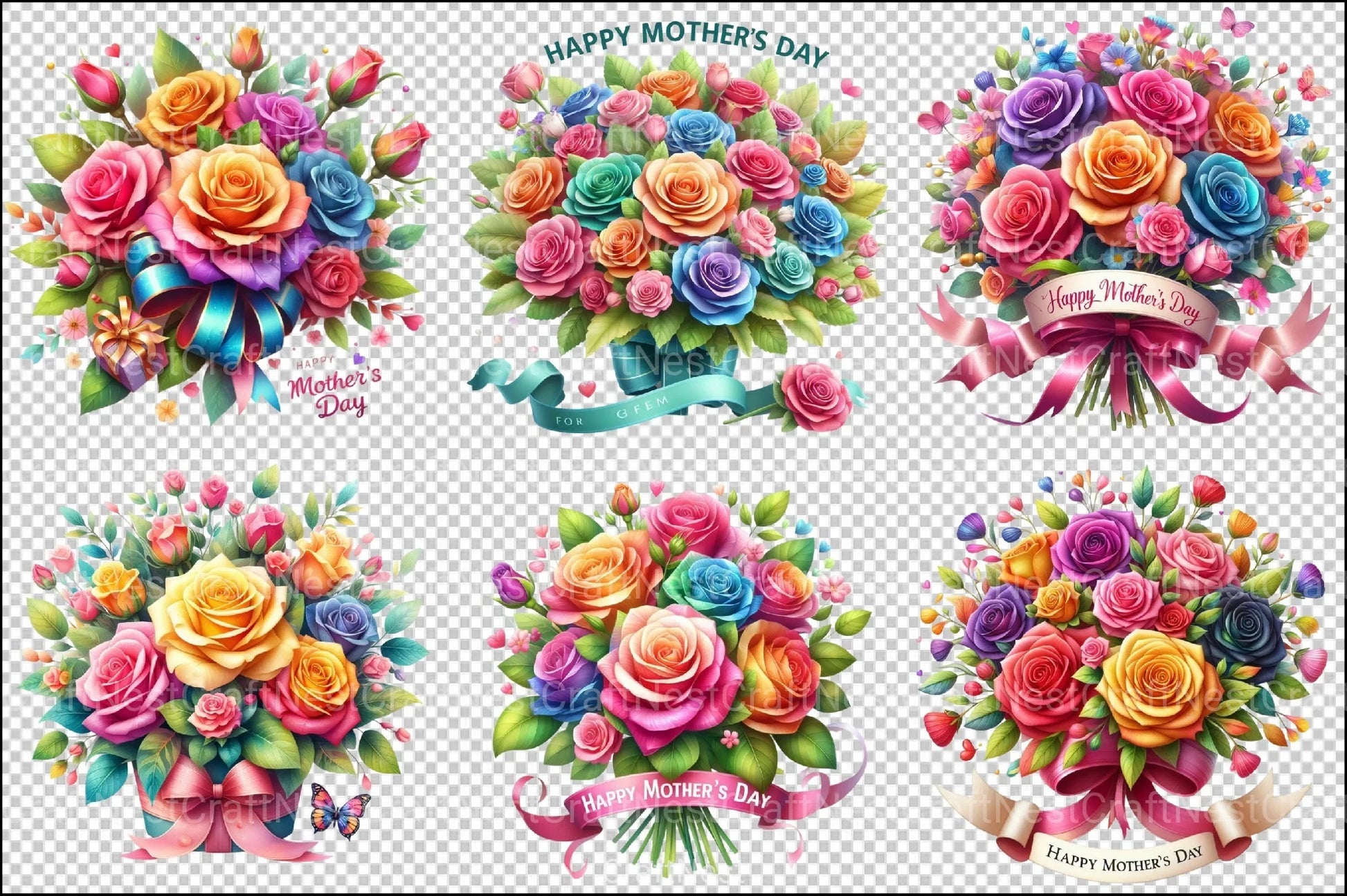 Mother's Day Flowers Clipart Bundle - CraftNest - Digital Crafting and Art