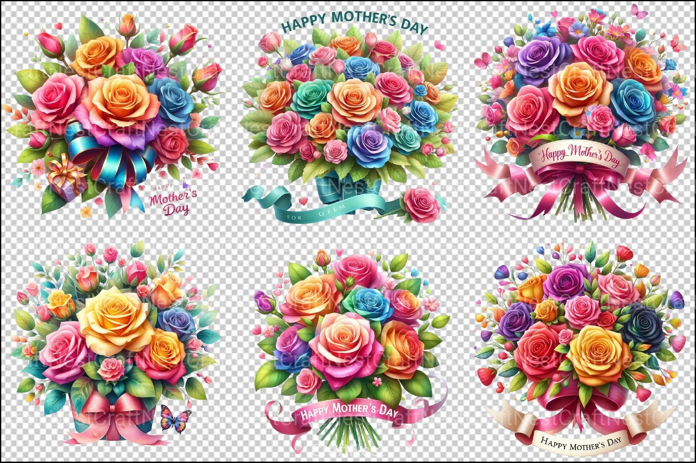 Mother's Day Flowers Clipart Bundle - CraftNest - Digital Crafting and Art