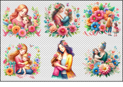Mother and Baby Mother's Day Clipart Bundle 4 - CraftNest - Digital Crafting and Art