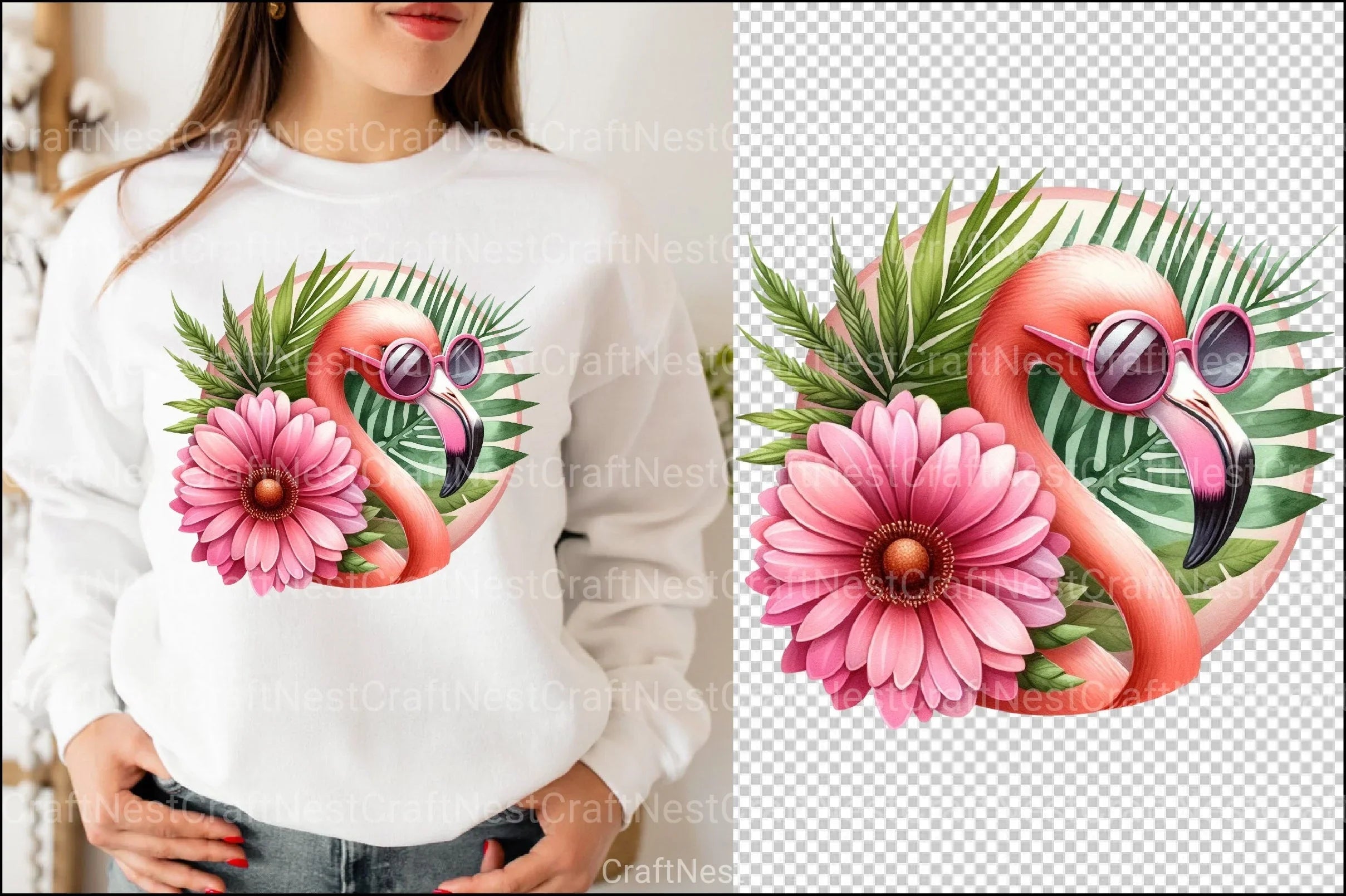 Flamingo Sunglasses Clipart Bundle - CraftNest - Digital Crafting and Art