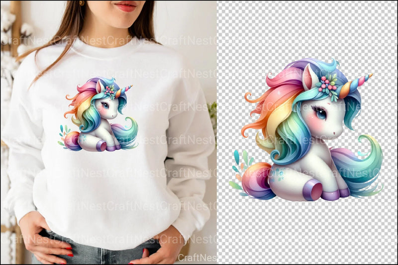 Cute Unicorns Clipart Bundle 88 - CraftNest - Digital Crafting and Art