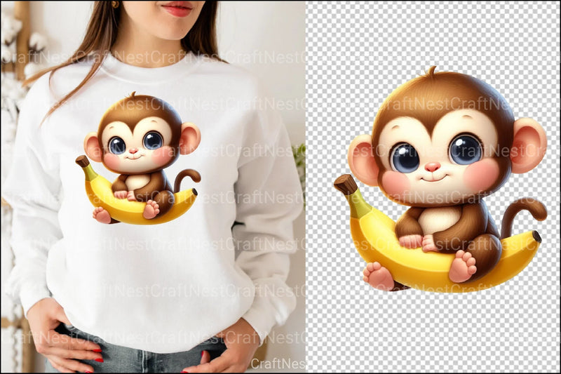 Funny Monkey Clipart Bundle 4 - CraftNest - Digital Crafting and Art