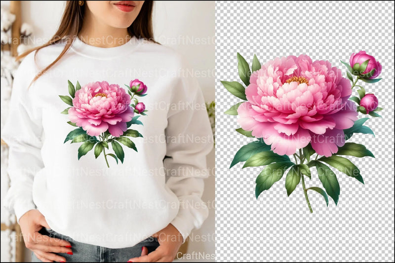 Pink Flowers Clipart Bundle 1 - CraftNest - Digital Crafting and Art