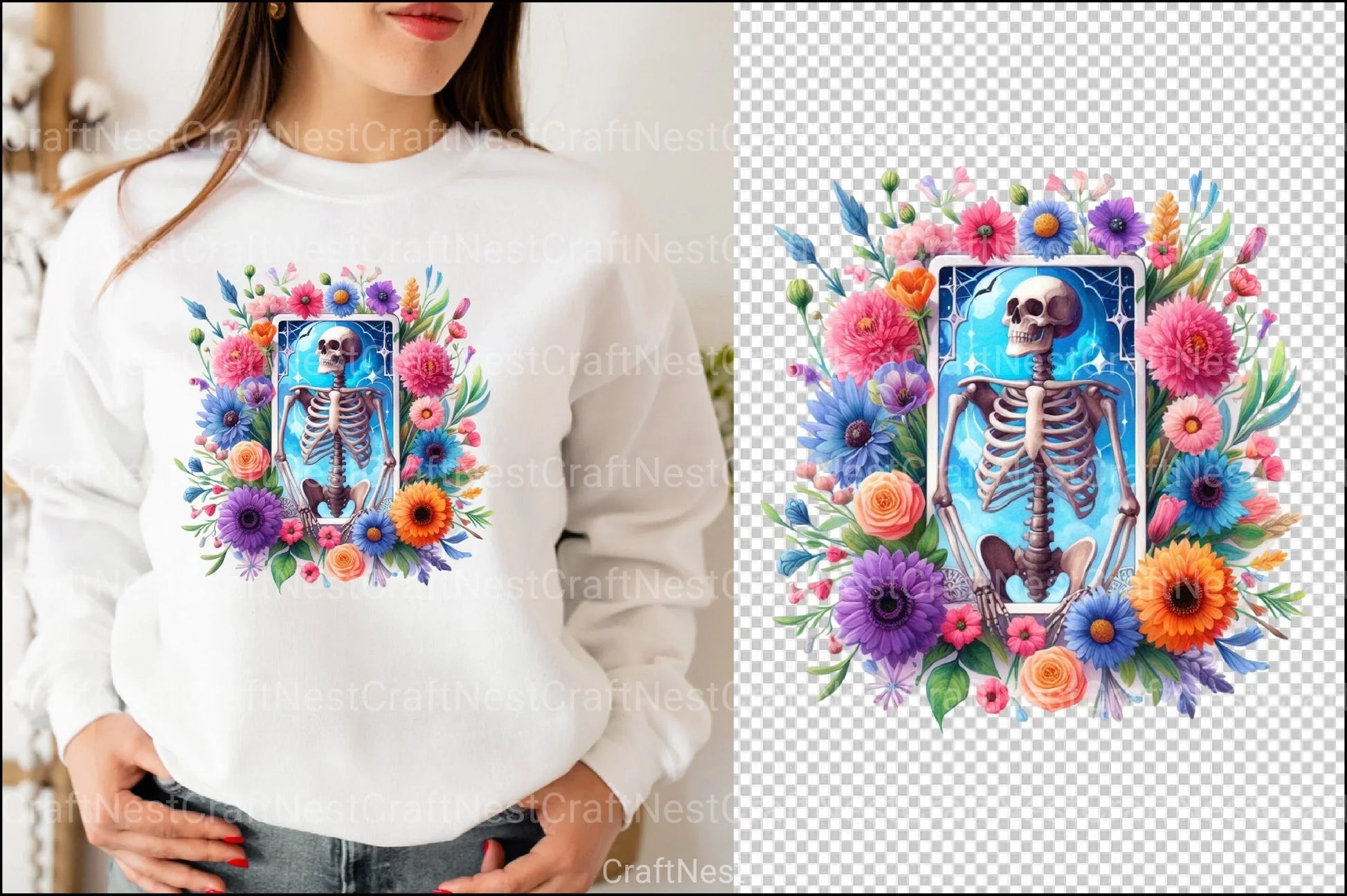 Funny Skeleton Tarot Card Clipart Bundle 8 - CraftNest - Digital Crafting and Art