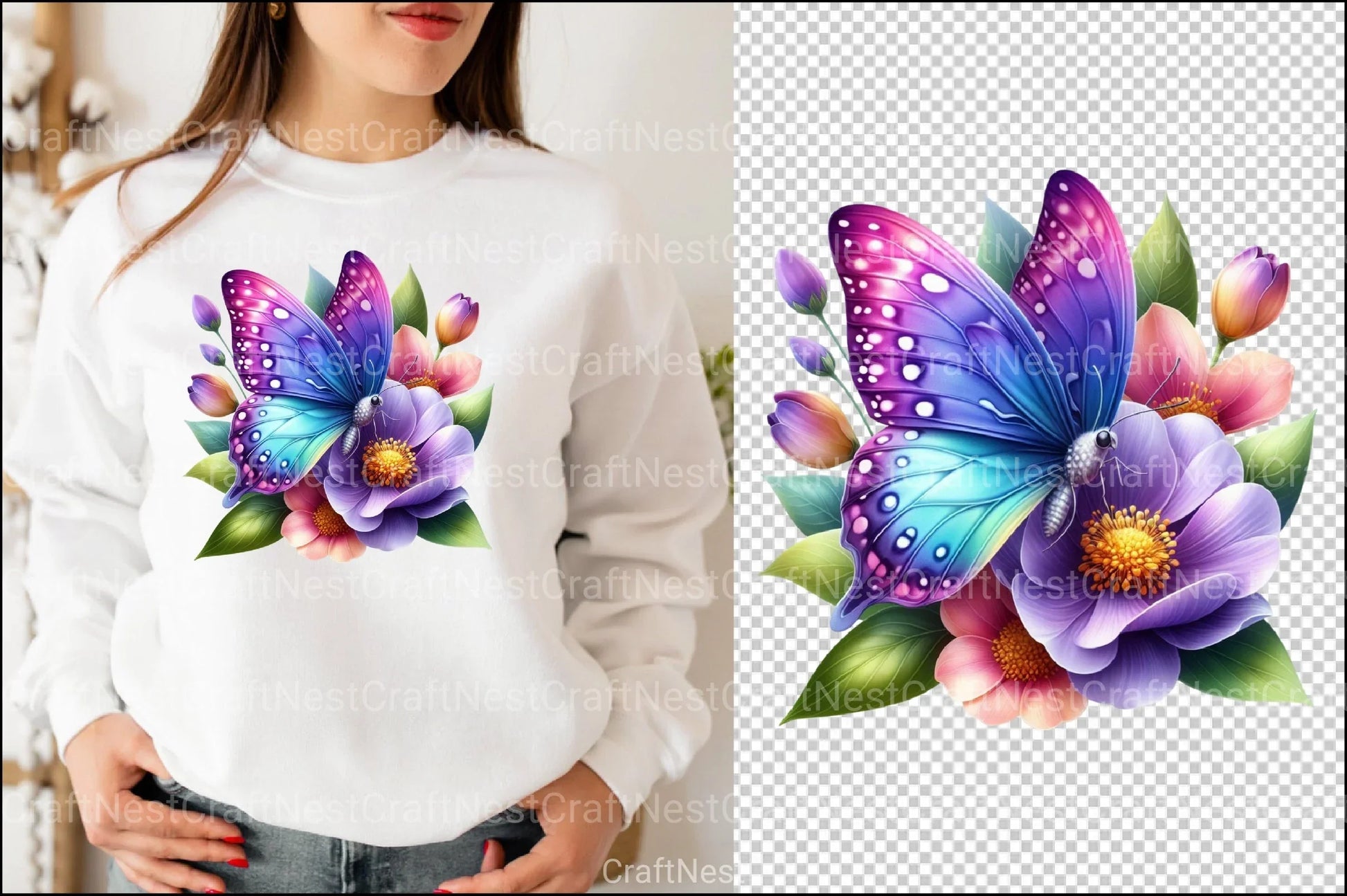 Purple Butterfly Clipart Collection Bundle - CraftNest - Digital Crafting and Art