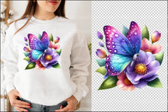 Purple Butterfly Clipart Collection Bundle - CraftNest - Digital Crafting and Art