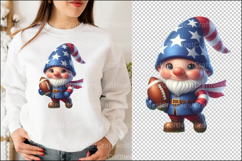 Adorable American Football Gnomes Clipart Bundle 4 - CraftNest - Digital Crafting and Art