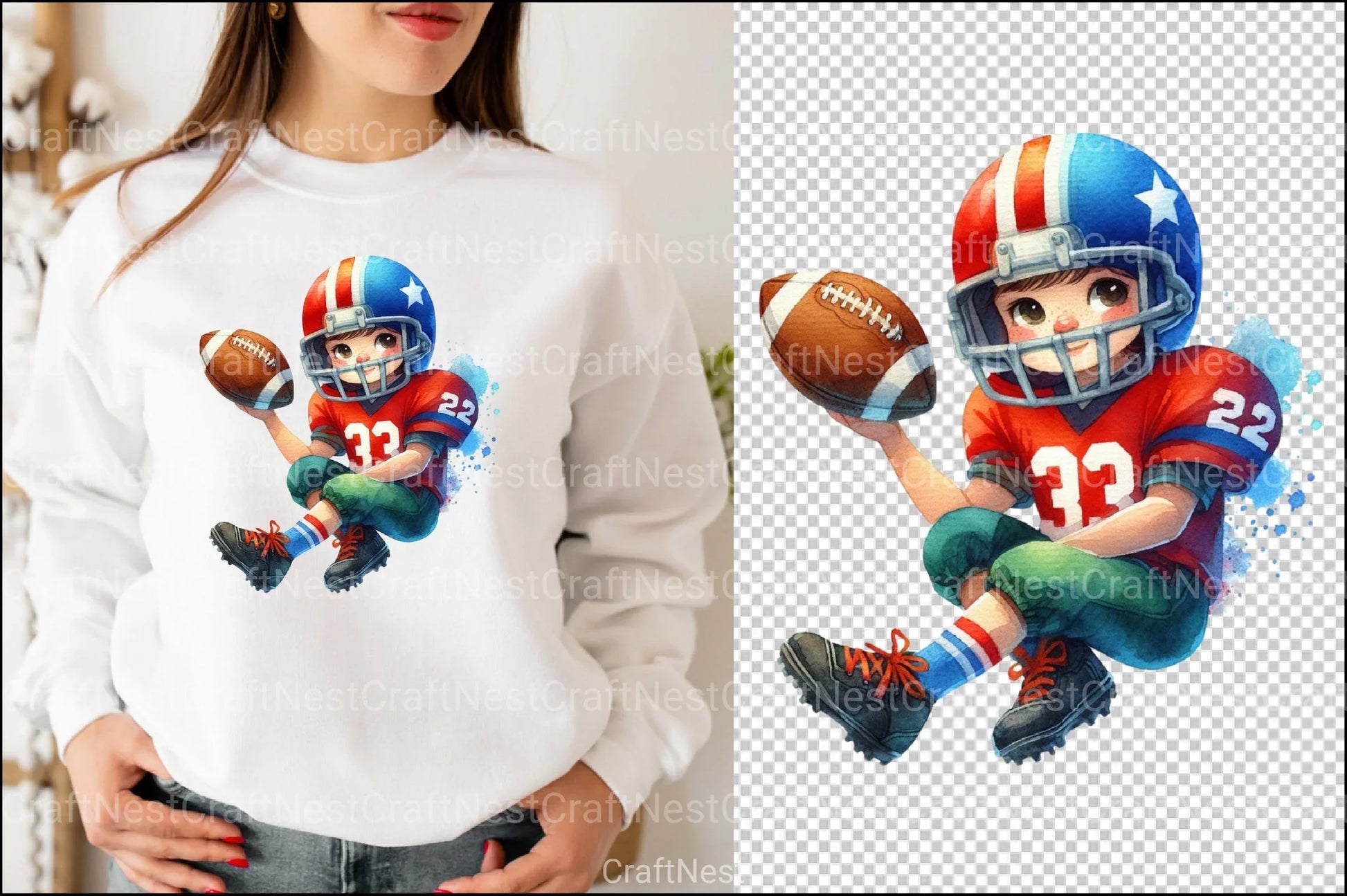 American Football Kid Clipart Bundle - CraftNest - Digital Crafting and Art