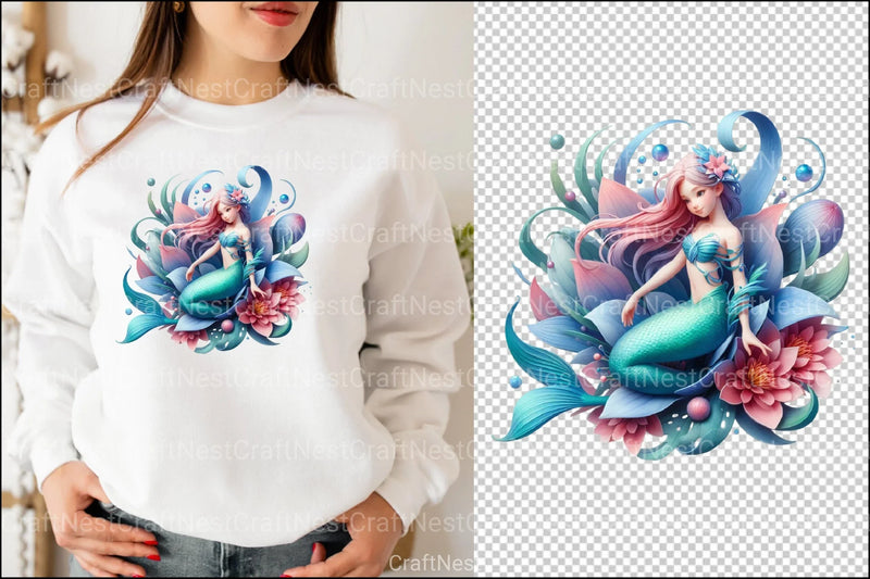 Mermaid Underwater Sea Clipart Bundle - CraftNest - Digital Crafting and Art