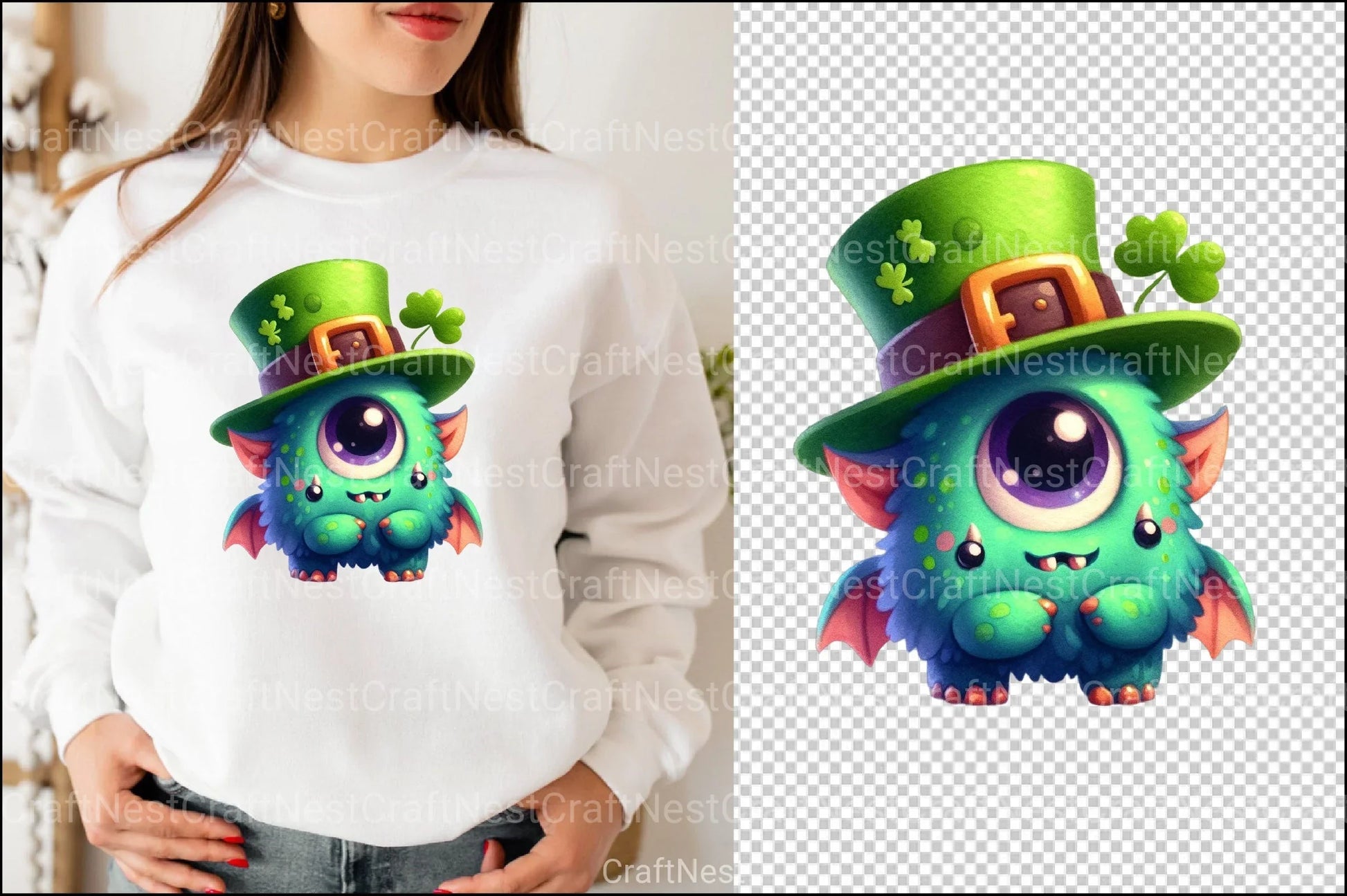 St. Patrick's Day Monsters Clipart Bundle - CraftNest - Digital Crafting and Art