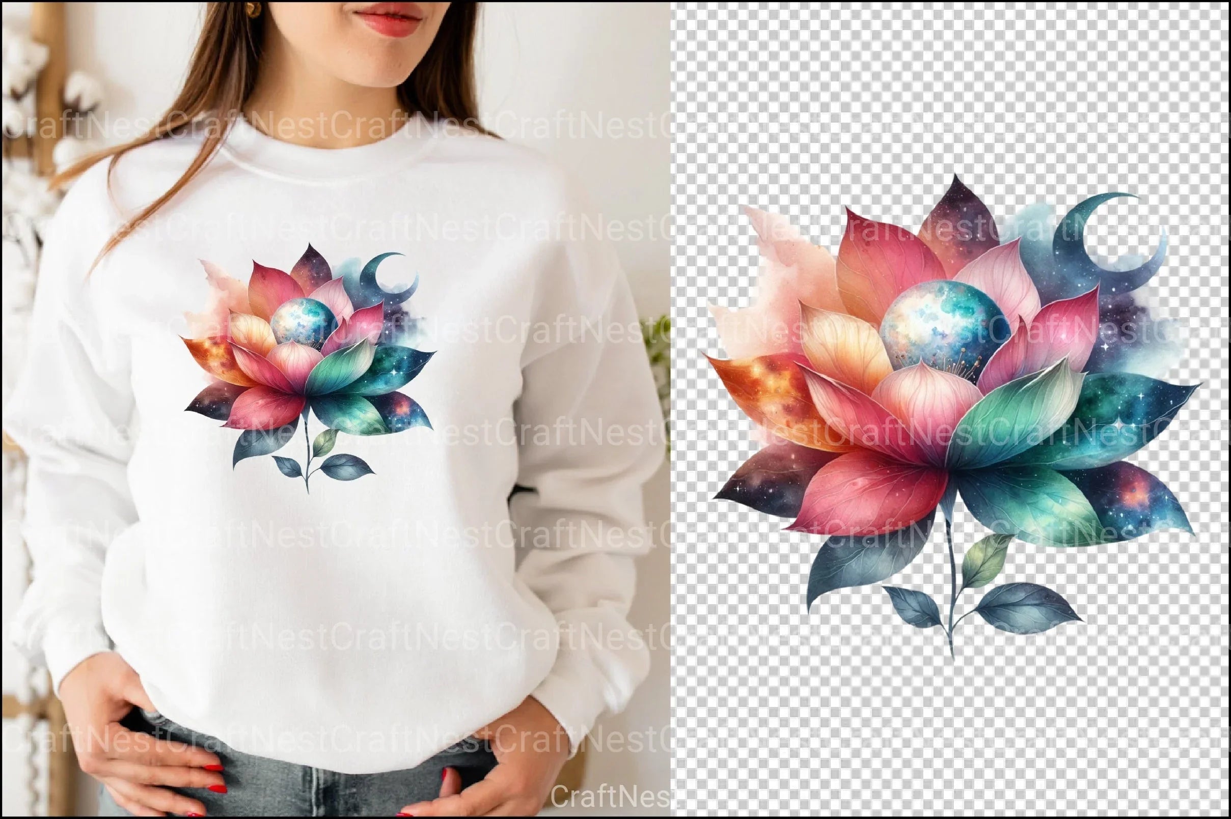 Mother's Day Flowers & Galaxy Clipart Bundle - CraftNest - Digital Crafting and Art