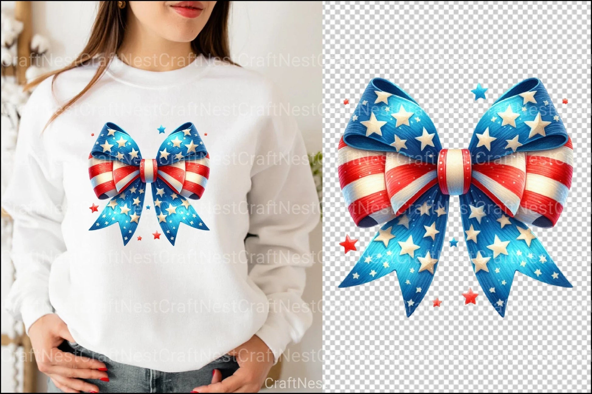 4th of July Bows Clipart Bundle - CraftNest - Digital Crafting and Art