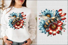 Fourth of July Bee Clipart Bundle - CraftNest - Digital Crafting and Art