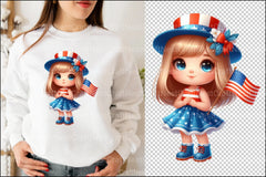 Patriotic Little Girl Clipart Bundle 99 - CraftNest - Digital Crafting and Art