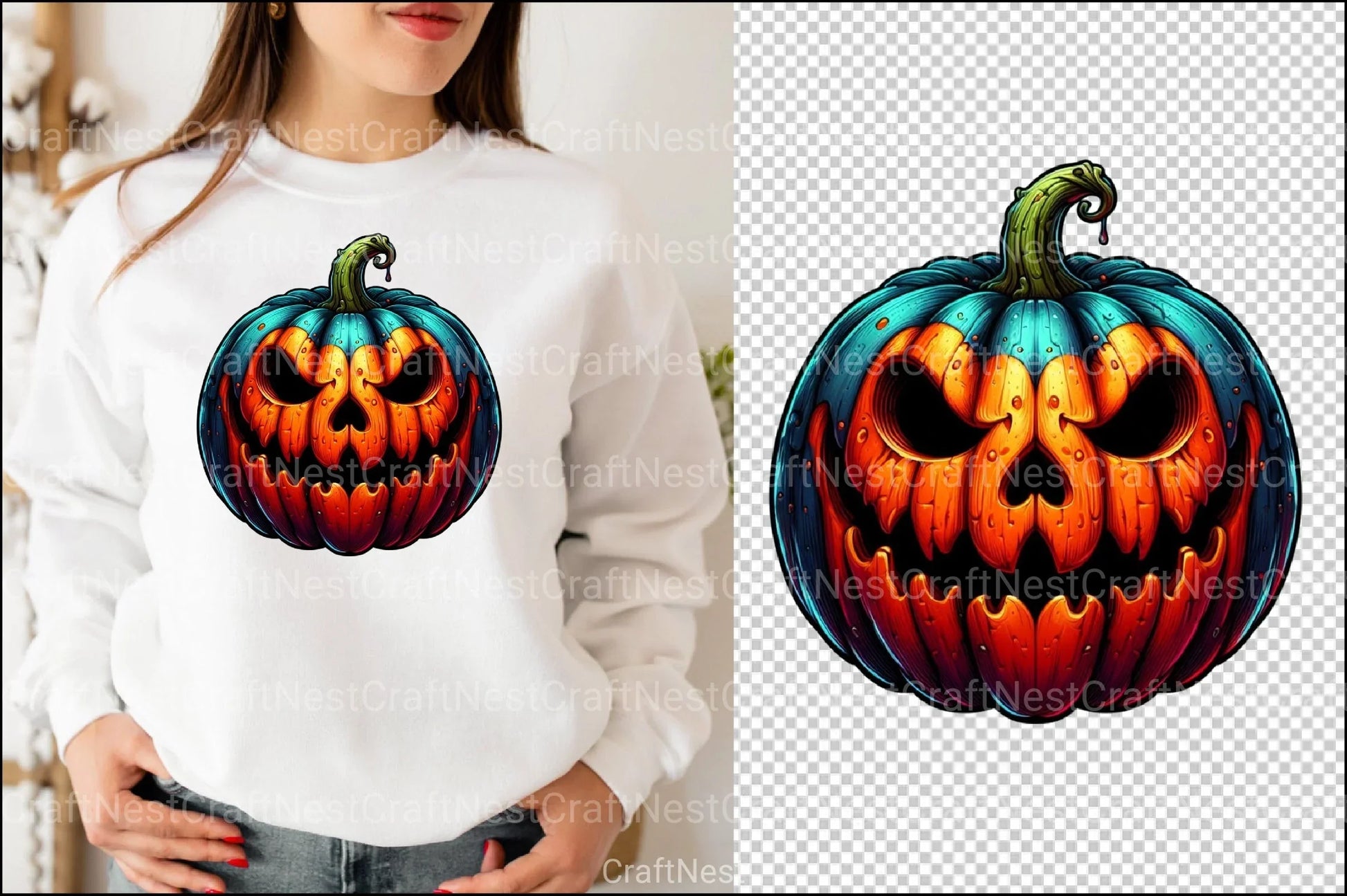 Horror Pumpkin Clipart Bundle 77 - CraftNest - Digital Crafting and Art