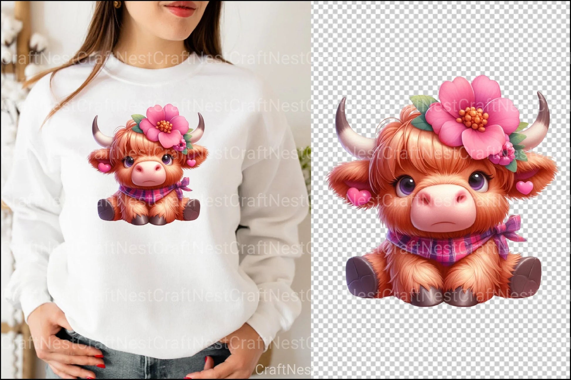 Funny Highland Cow Clipart Bundle - CraftNest - Digital Crafting and Art