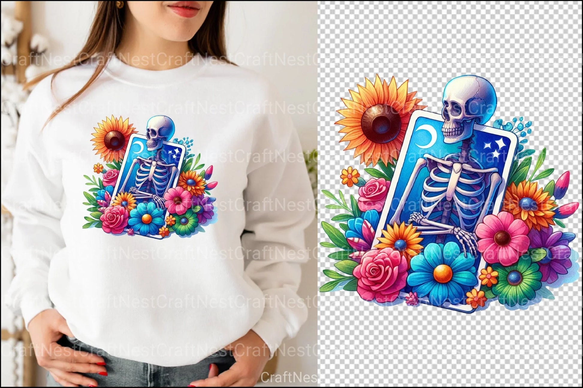 Funny Skeleton Tarot Card Clipart Bundle 1 - CraftNest - Digital Crafting and Art