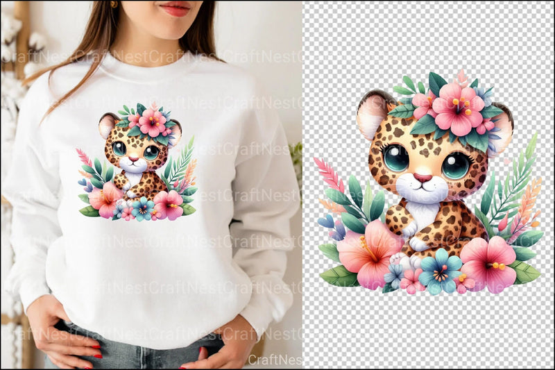 Kawaii Safari Leopard Clipart Bundle - CraftNest - Digital Crafting and Art