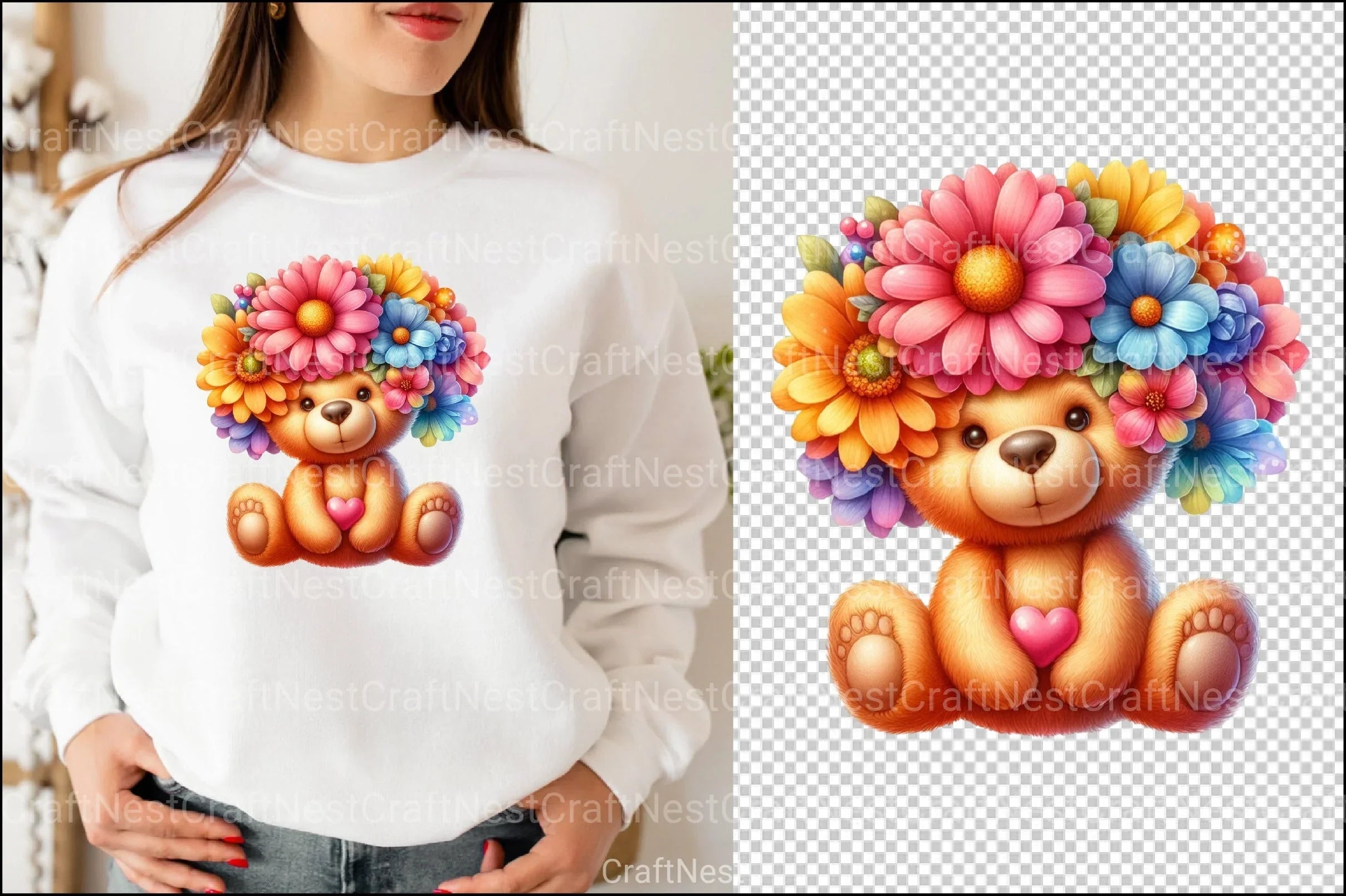 Mother's Day Teddy Bear Clipart Bundle 2 - CraftNest - Digital Crafting and Art