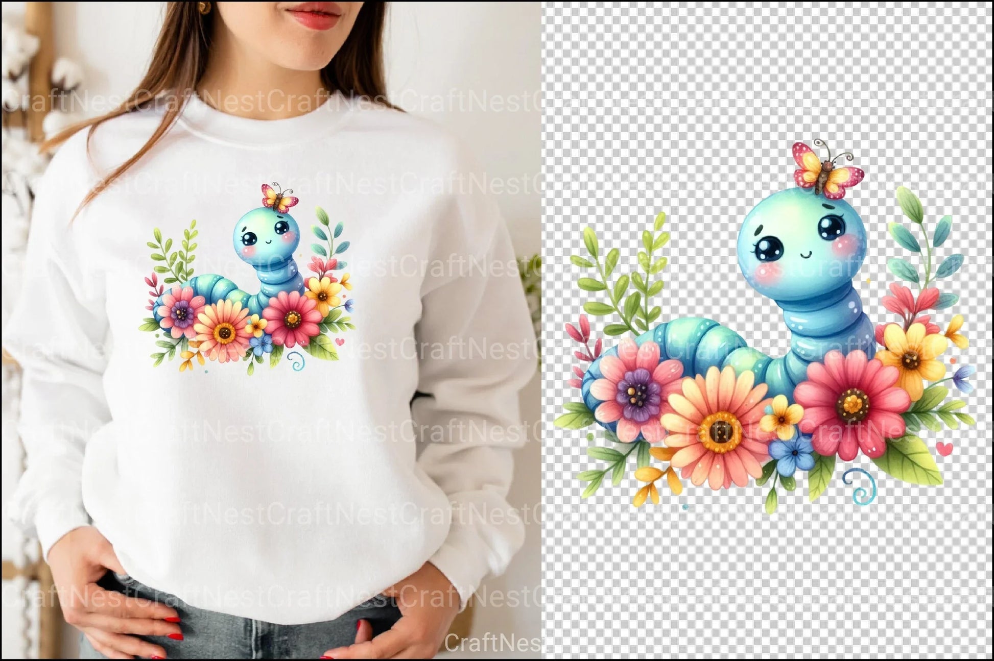 Cute Worm Clipart Bundle - CraftNest - Digital Crafting and Art